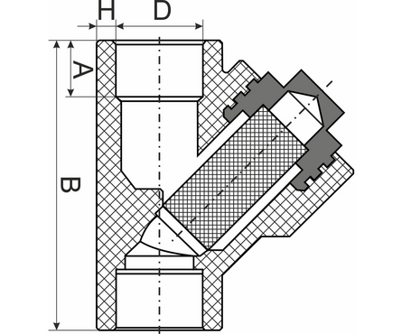 Фильтр косой PPR 32 белый внутренний/наружный Фотография_3