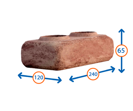 Кирпич облицовочный Ermix Фактурный бело-коричневый, 240х120х65 мм, гиперпрессованный Фотография_1