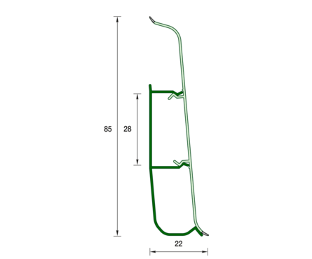 Угол ПВХ соединительный для плинтуса напольного 85 мм Белый глянцевый ИДЕАЛ Деконика (2 шт/флоуп) Фотография_2