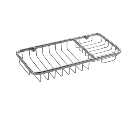 Мыльница решетка большая двухсекционная хром САНАКС Фотография_0