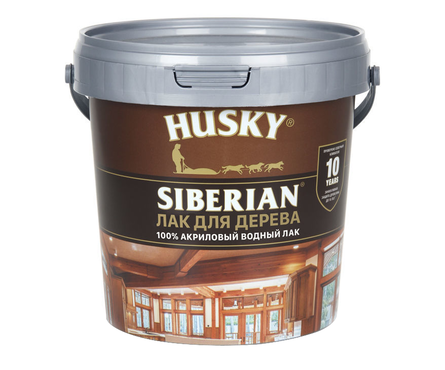 Лак для дерева акриловый HUSKY SIBERIAN полуматовый бесцветный 0.9 л Фотография_1
