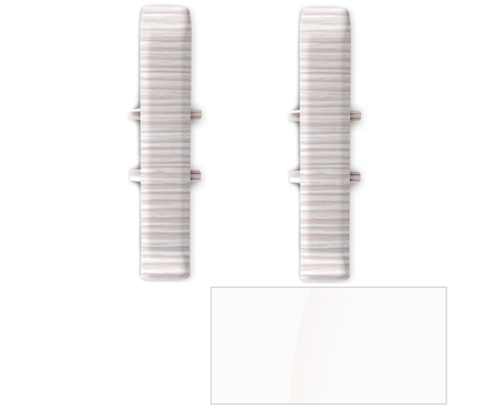 Угол ПВХ соединительный для плинтуса напольного 85 мм Белый глянцевый ИДЕАЛ Деконика (2 шт/флоуп) Фотография_0