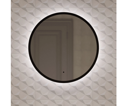 Зеркало круглое 600 мм Монако бесконт. сенсор светодиодная подсветки черное обрамление MIXLINE Фотография_2