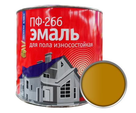Эмаль для пола ПФ-266 СЛЗ ЭКОНОМ золотисто-коричневая, 1.8 кг Фотография_0
