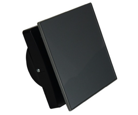 Вентилятор осевой вытяжной d 100 мм с укороченным патрубком Seicoi Floxy Design 100 Grey glass Фотография_1