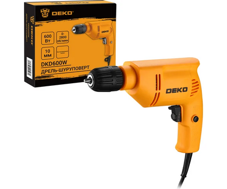 Дрель-шуруповерт сетевой 600 Вт, 0-2800 об/мин, 10 Нм DKD600W DEKO Фотография_3