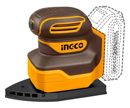 Шлифмашина вибрационная аккумуляторная 20В 93х170 мм, 12000 об/мин SUPER INDUSTRIAL INGCO Фотография_0