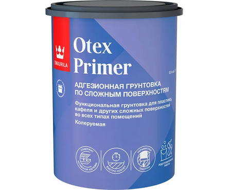 Грунт ТИККУРИЛА Отекс Праймер адгезионный по сложным поверхностям белый БАЗА А 0.9 л Фотография_0