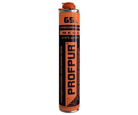 Пена монтажная профессиональная Profpur Mega 65L, 870 мл. летняя Фотография_0