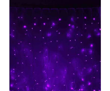Гирлянда комнатная Luazon Lighting Занавес 2 x 1.5 м фиолетовая, УМС вилка, 8 режимов, 360 ламп, контроллер Фотография_0