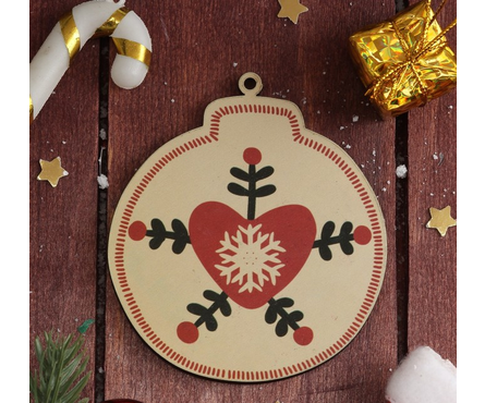 Подвеска новогодняя Ёлочные украшения 6х5 см (6 шт/уп) Фотография_6