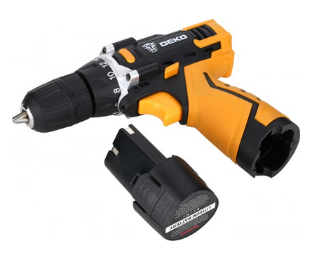 Дрель-шуруповерт 12 В 1 шт Li-ion акк. 1.5 Ач, 28 Нм, 350-1350 об/мин, 2 скорости DKCD12FU-Li DEKO Фотография_2