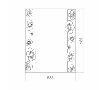 Зеркало 535х685 мм Флора с полкой MIXLINE Фотография_1
