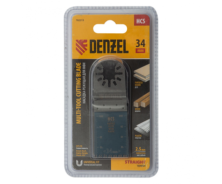 Насадка для МФИ 34х2.5 мм крупный зуб режущая пазовая прямая по дереву и ламинату HCS DENZEL Фотография_3