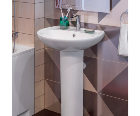 Умывальник с постаментом Аттика-55 с отв. Sanita Фотография_3