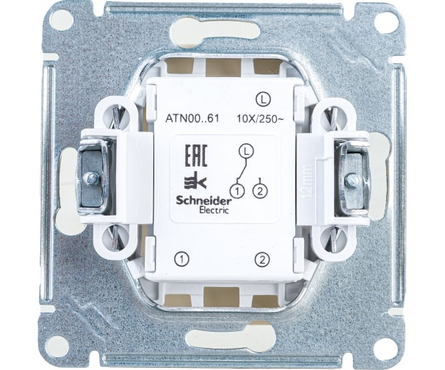 Переключатель 1-кл бежевый проходной ATLAS 10 А\250В Schneider Electric Фотография_2