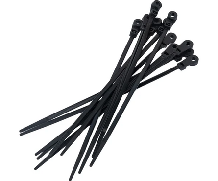 Хомуты нейлоновые черные 3.6х200 мм с монтажным отверстием (100 шт) Фотография_1