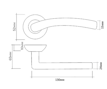 Ручка дверная R07.026 SN/CP на круглой розетке сатин/хром BASARA Фотография_1