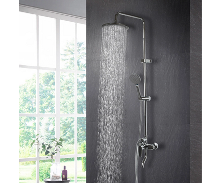 Душевая система (смеситель 40к с изл+лейка 1 поз.+душ. шланг+тропич. душ) ML2416 MIXLINE Фотография_1