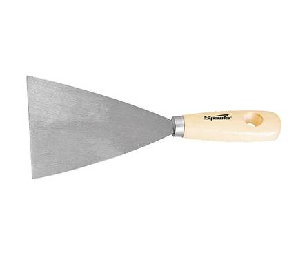 Шпательная лопатка SPARTA из нержавеющей стали, 100 мм, деревянная ручка  Фотография_0