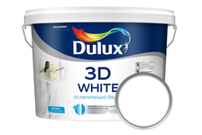 Краска для стен и потолков Dulux 3D White акриловая, матовая, ослепительно белая, база BW (2.5 л)