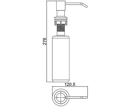 Дозатор для жидкого мыла 405-1/L ВРЕЗНОЙ 300 мл (САТИН+пластик) LEDEME Фотография_4
