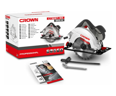 Пила циркулярная (дисковая) CROWN CT15187-165 1200 Вт, 5500 об/мин, пропил 54 мм, диск 160/165 мм   Фотография_7