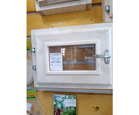 Окно банное липа 30х40 см с ручкой (стеклопакет) Фотография_1