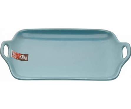 Тарелка-блюдо керамическая ASIAN 29х17х4.5 см, голубое  Фотография_0