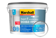 Краска латексная Marshall EXPORT 7 Особо прочная для стен и потолков, матовая, база BC (9 л)