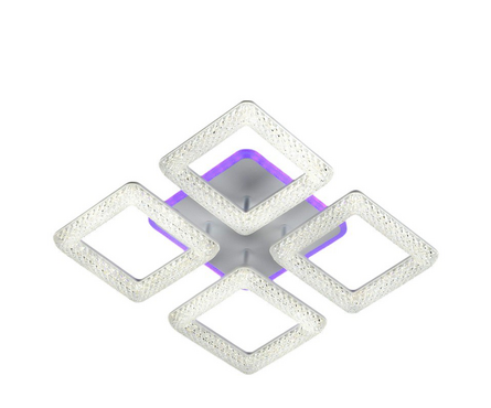 Люстра светодиодная WH 64W + 18W белый RGB 3000-6000К d 400 мм SSH23 Фотография_0