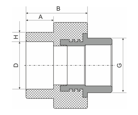 Муфта комбинированная EVER PLAST PPR, наружная, 32 х 3/4, серая Фотография_4