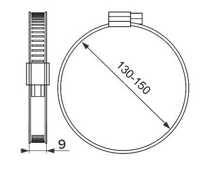 Хомут стальной d 130-150 мм Фотография_1