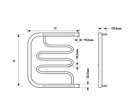 Полотенцесушитель водяной 50х50 см 1 полка фокстрот-2 ZOX Фотография_1