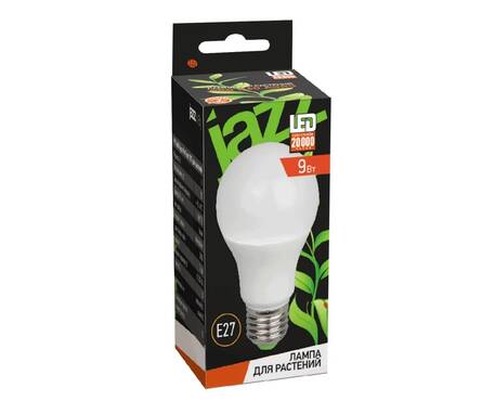 Лампа для растений JazzWay светодиодная, 9 Вт, Е27, А60, прозрачная, IP20 Фотография_1