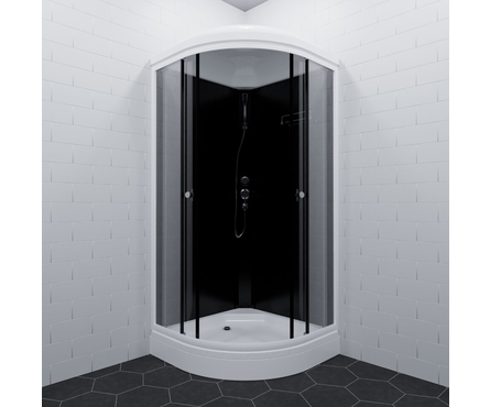 Душевая кабина полукруг 880х880х2175х4 мм стекло низкий поддон+сифон Топ ТРИТОН Фотография_1