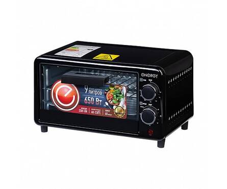 Мини-печь 9 л, 650 Вт, таймер, термостат, черная GT-09A-B ENERGY Фотография_0