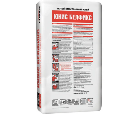 Клей плиточный ЮНИС Белфикс белый С1Т 25 кг Фотография_1