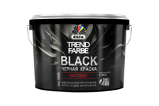 Краска ВД Dufa Trend Farbe Black для стен и потолков, матовая, черная, 10 л