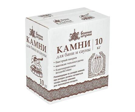 Камень для бани Серпентинит, обвалованный, ср. фракция (70-140 мм), в коробке 10 кг Банные штучки Фотография_1