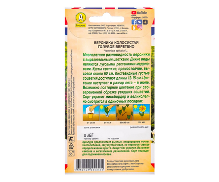 Семена Вероника Голубое веретено многолетник 0.05 гр Фотография_1