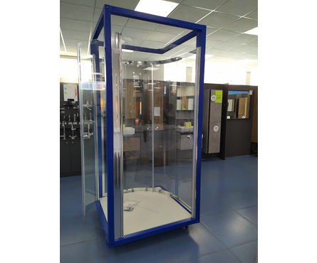 Душевая дверь 900х1850х4 мм стекло хром прозрачная Уно ТРИТОН Фотография_4