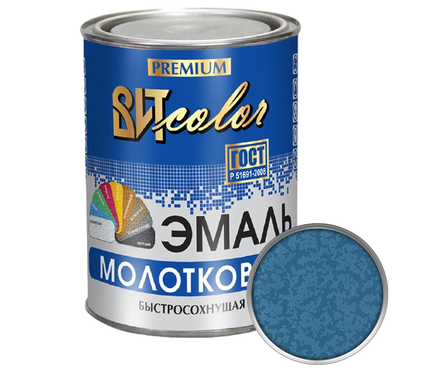 Эмаль с молотковым эффектом алкидная синяя ВИТcolor 0.4 кг Фотография_0