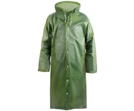Дождевик зеленый EVA с капюшоном (на кнопках) Komfi Фотография_0