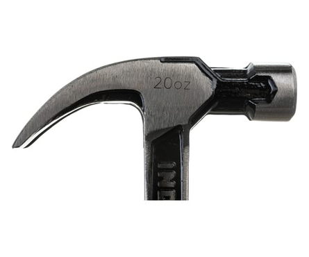 Молоток-гвоздодер 560 г. 34.5 мм, двухкомпонентная рукоятка INGCO Фотография_4