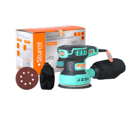 Шлифмашина эксцентриковая STURM, 125 мм, 350Вт, 5000-12000об/мин, с регулировкой оборотов, пылесборник Фотография_6