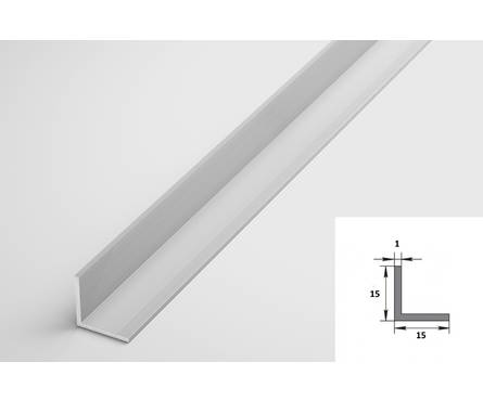 Угол алюминиевый 15х15х1.0 мм 2 м Фотография_1