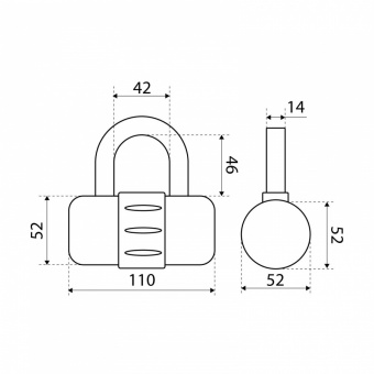 Замок навесной 110 мм всепогодный ВС 323 БУЛАТ Фотография_3