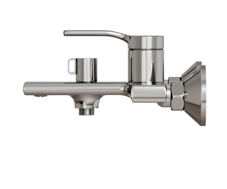 Смеситель для ванны однорычажный MIXLINE короткий гусак хром 35к Flat ML40-01 Фотография_2