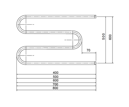 Полотенцесушитель водяной 50х50 см 1 М-образный Фотография_1